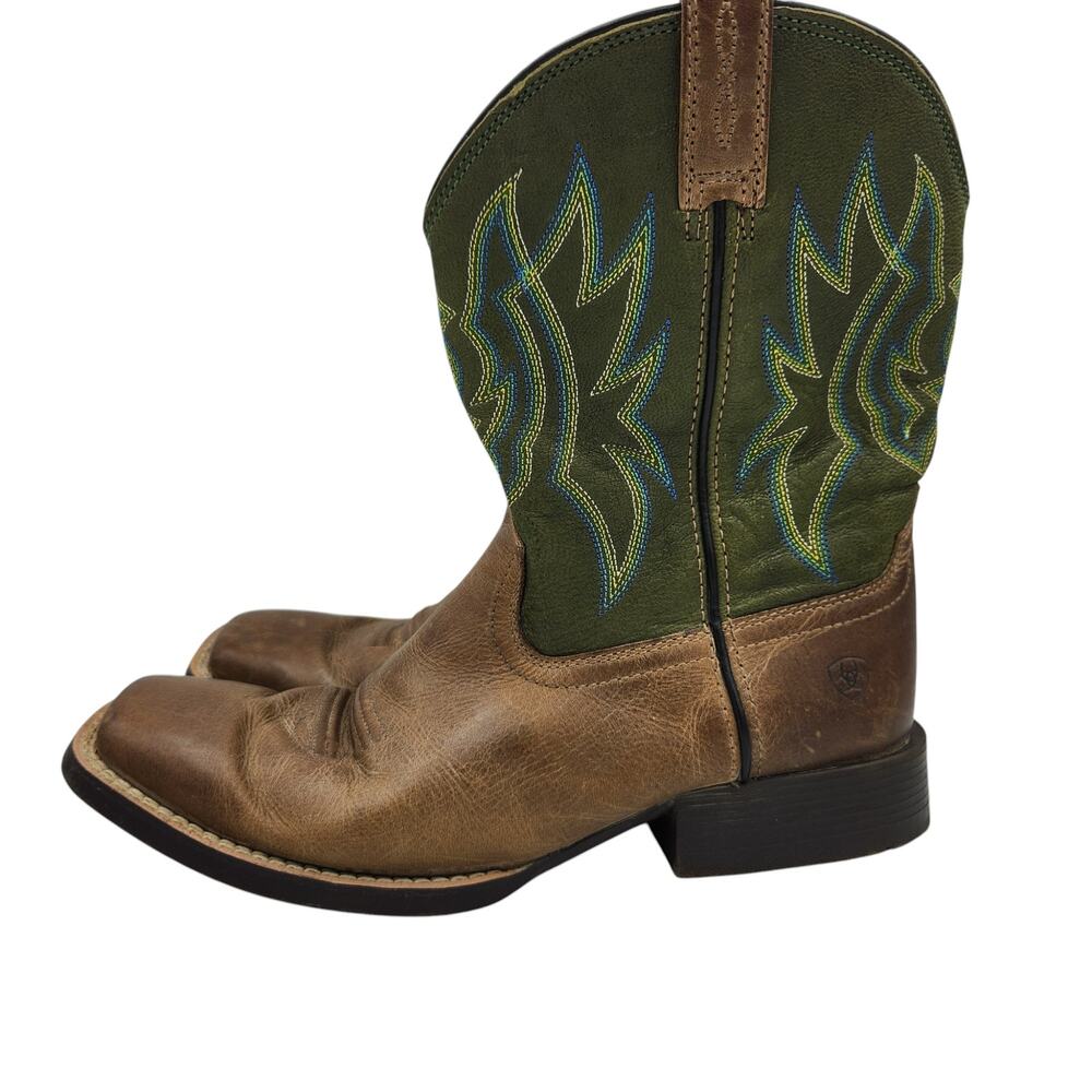 Ariat‎ Pace Setter Leather Western Boots Baked Cookie Green Kid's Size 5.5